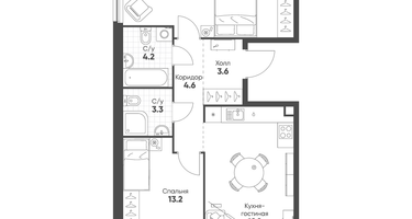2-к. квартира, 67&nbsp;м²