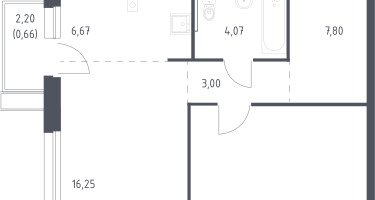Студия, 54&nbsp;м²