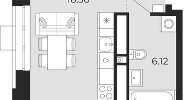 2-к. квартира, 53 м²