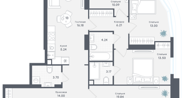 4-к. квартира, 114&nbsp;м²