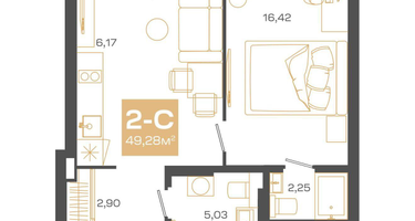 2-к. квартира, 49&nbsp;м²