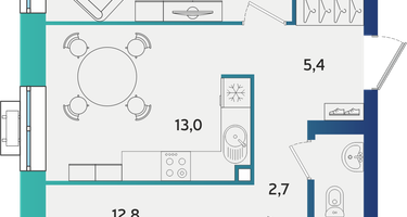 2-к. квартира, 58&nbsp;м²