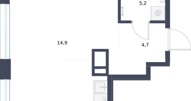 1-к. квартира, 39&nbsp;м²
