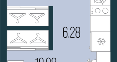 1-к. квартира, 43&nbsp;м²