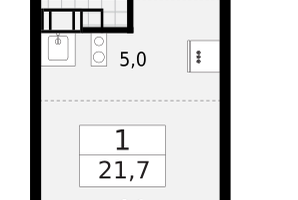 Студия, 21&nbsp;м²