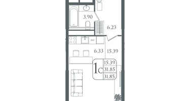 Студия, 31 м²