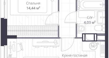 Студия, 40 м²