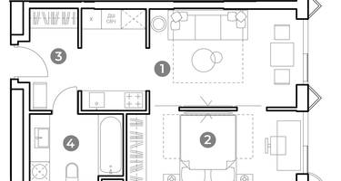 2-к. квартира, 43&nbsp;м²