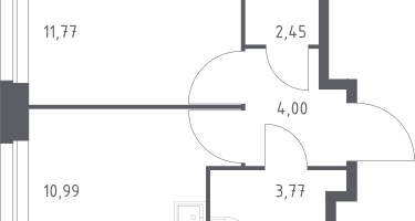 1-к. квартира, 33&nbsp;м²