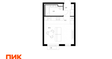 Студия, 26 м²