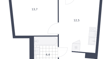 1-к. квартира, 36 м²