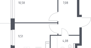 1-к. квартира, 31&nbsp;м²