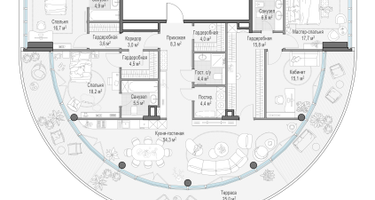 3-к. квартира, 194&nbsp;м²