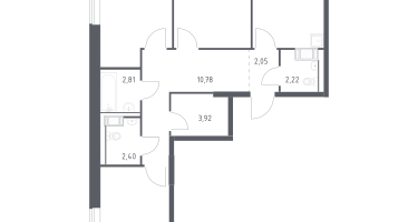 3-к. квартира, 78&nbsp;м²