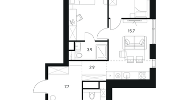Студия, 70 м²