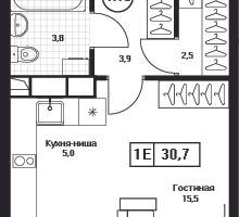 Студия, 30&nbsp;м²