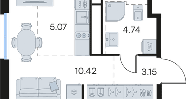 Студия, 23 м²