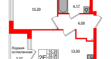 1-к. квартира, 33&nbsp;м²