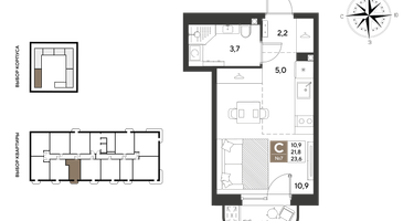 Студия, 23&nbsp;м²