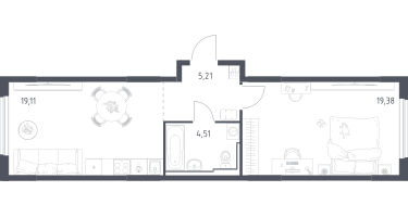 1-к. квартира, 47&nbsp;м²