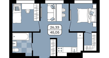 Студия, 45&nbsp;м²