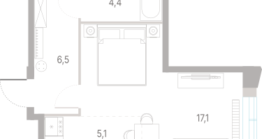1-к. квартира, 33&nbsp;м²