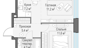 2-к. квартира, 39 м²