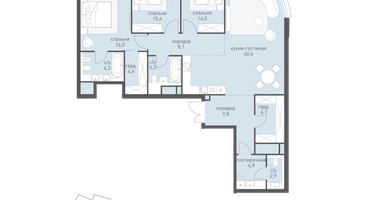 3-к. квартира, 137&nbsp;м²