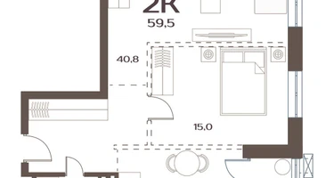 2-к. квартира, 59 м²