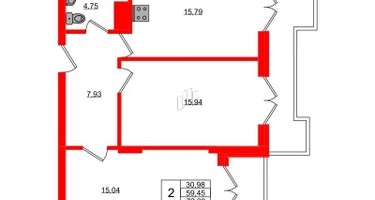 2-к. квартира, 72&nbsp;м²