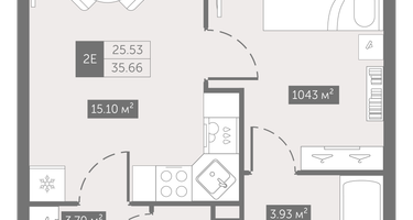 1-к. квартира, 35 м²