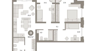 3-к. квартира, 101&nbsp;м²