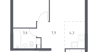 Студия, 41&nbsp;м²