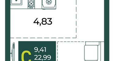 Студия, 26&nbsp;м²