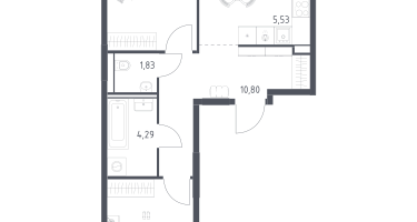 Студия, 58&nbsp;м²