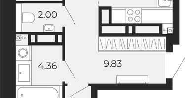 2-к. квартира, 63&nbsp;м²