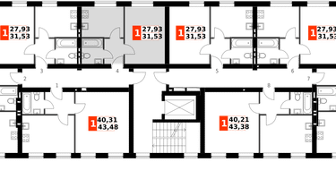1-к. квартира, 31&nbsp;м²