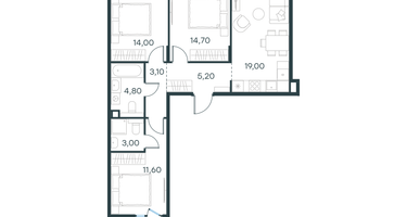 3-к. квартира, 77 м²