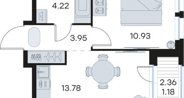 1-к. квартира, 34 м²