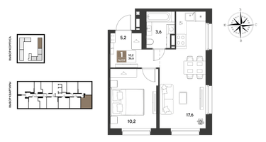 1-к. квартира, 36&nbsp;м²