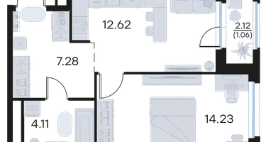 1-к. квартира, 39&nbsp;м²