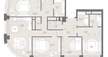 5-к. квартира, 122&nbsp;м²