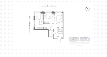 2-к. квартира, 57&nbsp;м²