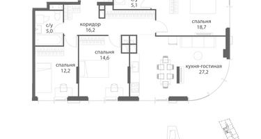 2-к. квартира, 99 м²