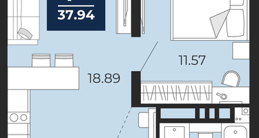 1-к. квартира, 37&nbsp;м²