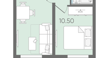 1-к. квартира, 33&nbsp;м²