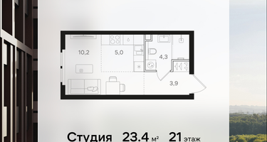 Студия, 23&nbsp;м²