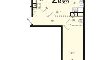 2-к. квартира, 55&nbsp;м²