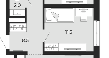2-к. квартира, 53 м²