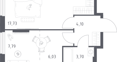 1-к. квартира, 39&nbsp;м²